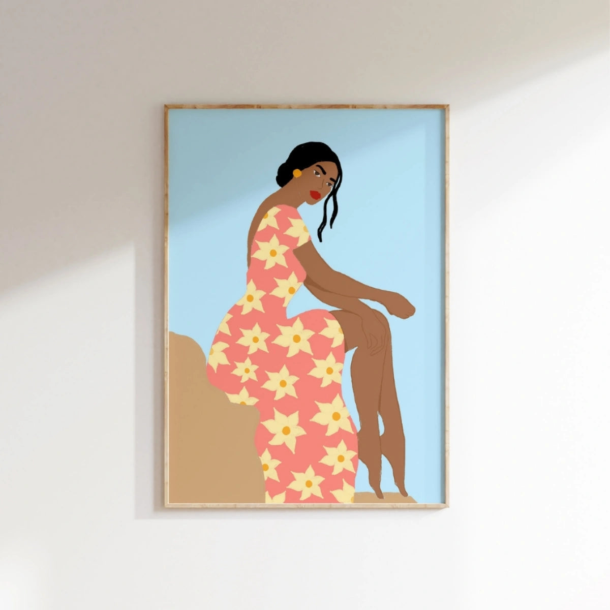 Mujer de Verano Arte de Pared - Impresión de Moda Costera, Decoración de Pared Costera
