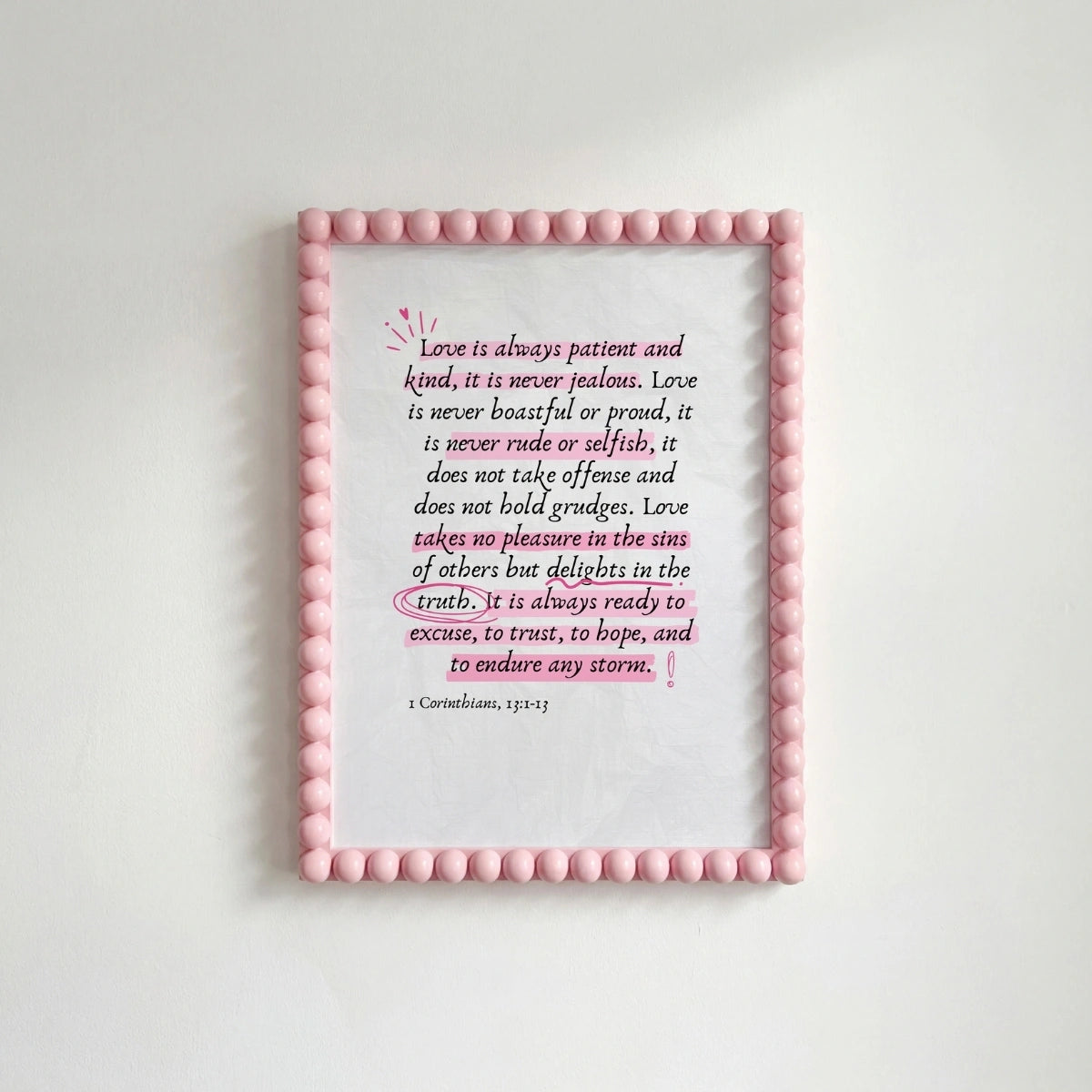 1 Corinthians 13 Wall Art – Bible Verse Print, Christian Wall Decor