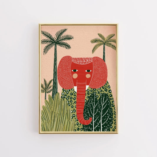 Elephant Wall Art – Whimsical Safari Animal Print