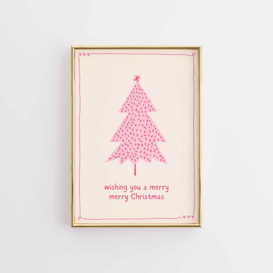 Pink Christmas Tree Print