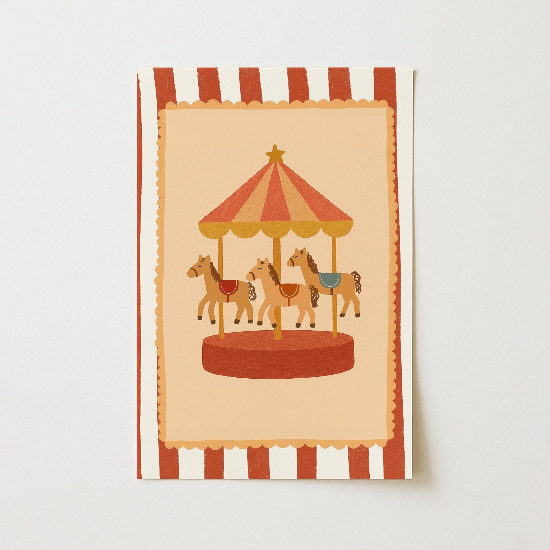 Estampado de Caballo de Carrusel para Guardería