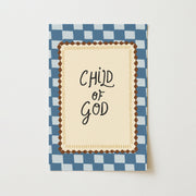 Child of God Blue Checkered - Nursery & Kids Wall Art