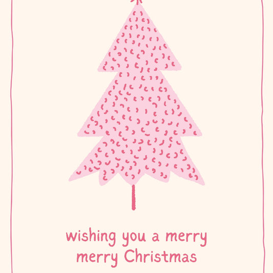 Pink Christmas Tree Print