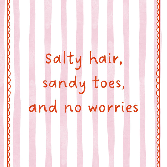 Salty Hair Wall Art – Beach Quote Print
