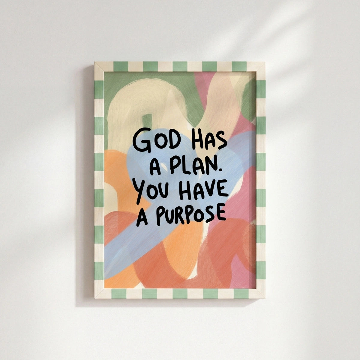 God Has a Plan Christian Wall Art – Cute Bible Verse Print, Christian Wall Decor