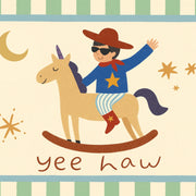 Yeehaw Cowboy on a Rocking Horse – Nursery & Kids Wall Art