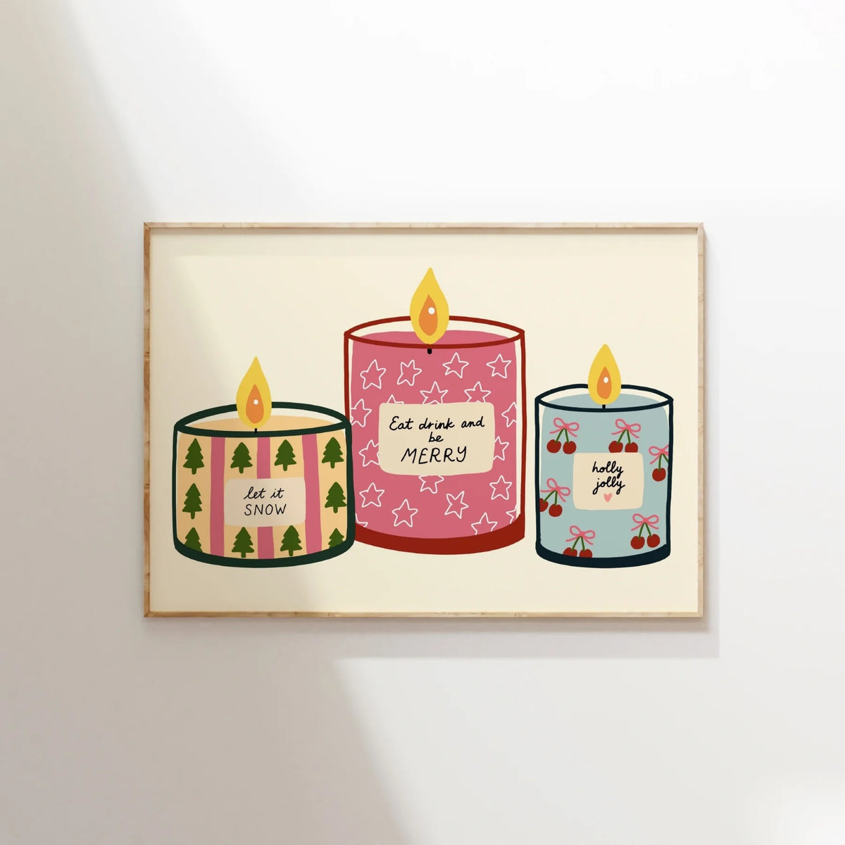 Festive Christmas Candles – Póster de Navidad