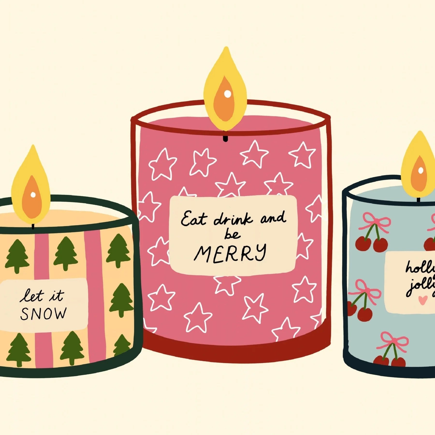 Festive Christmas Candles – Poster di Natale