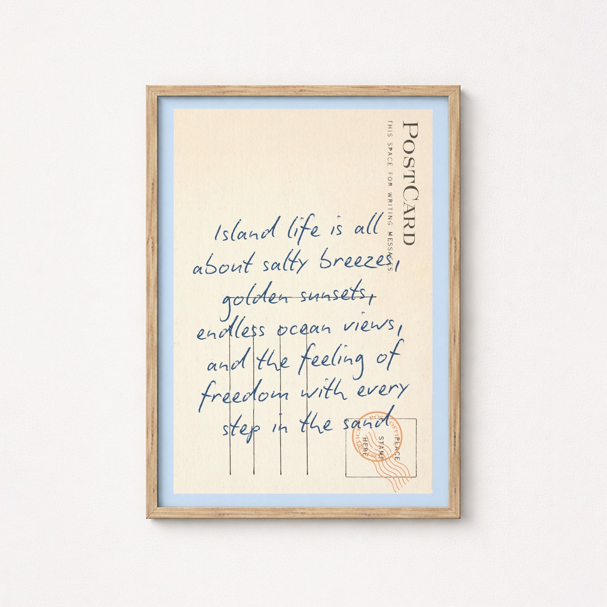 Summer postcard Wall Art - Trendy Coastal Print