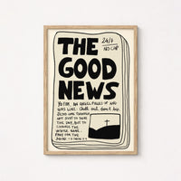 The Good News Print – Gen Z Christian Wall Art, Christian Wall Decor