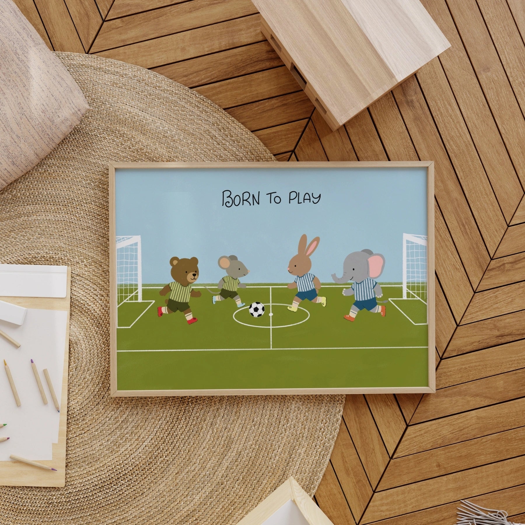 Born To Play Soccer Nursery Print