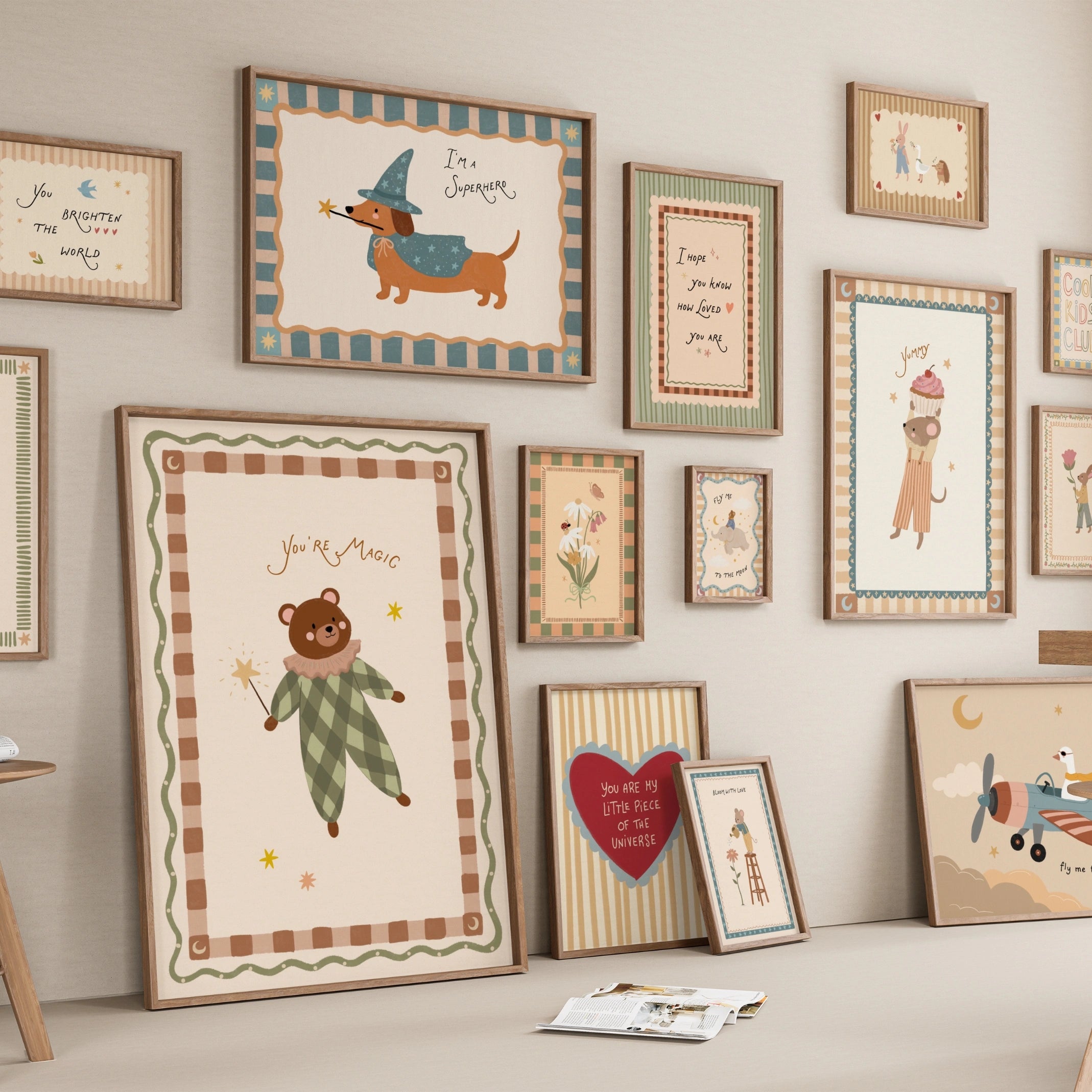 Decorazioni pastello fatte a mano per cameretta, oltre 100 stampe