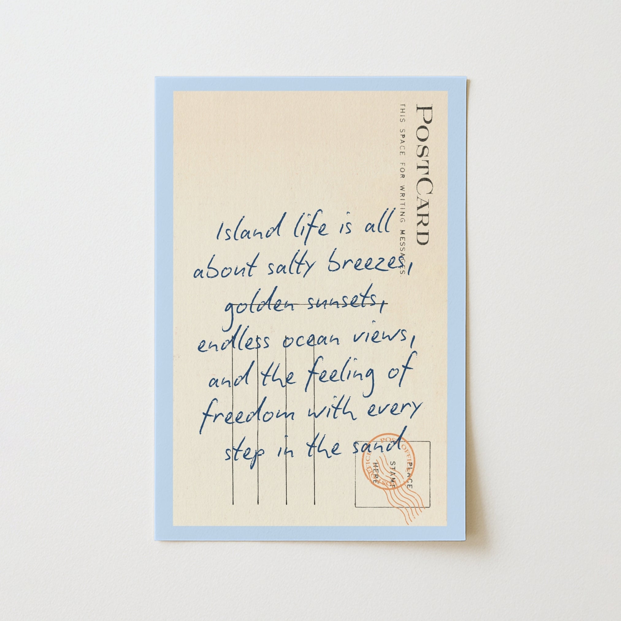 Summer postcard Wall Art - Trendy Coastal Print