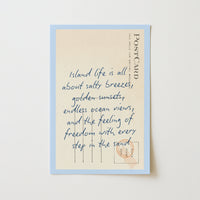 Summer postcard Wall Art - Trendy Coastal Print