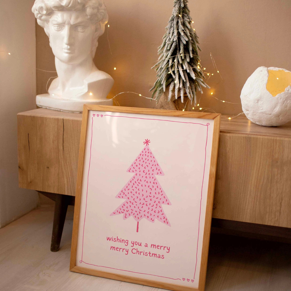 Pink Christmas Tree Print