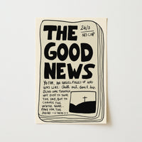 The Good News Print – Gen Z Christian Wall Art, Christian Wall Decor