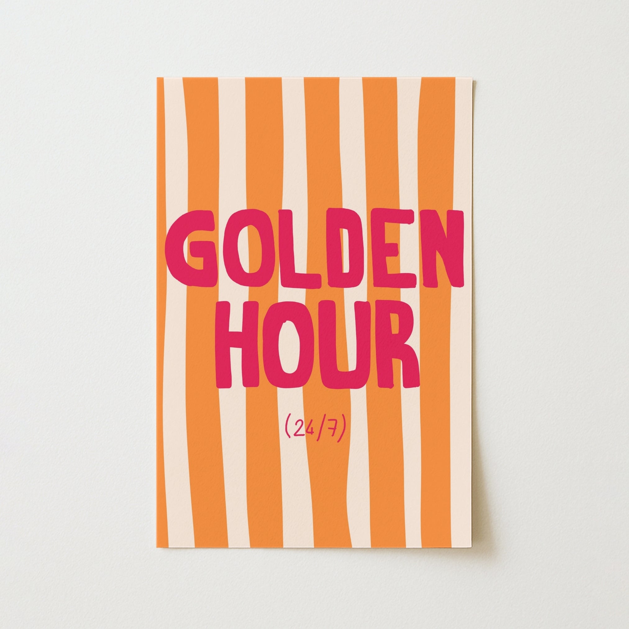 Golden Hour Print – Bold Orange Summer Quote Wall Art