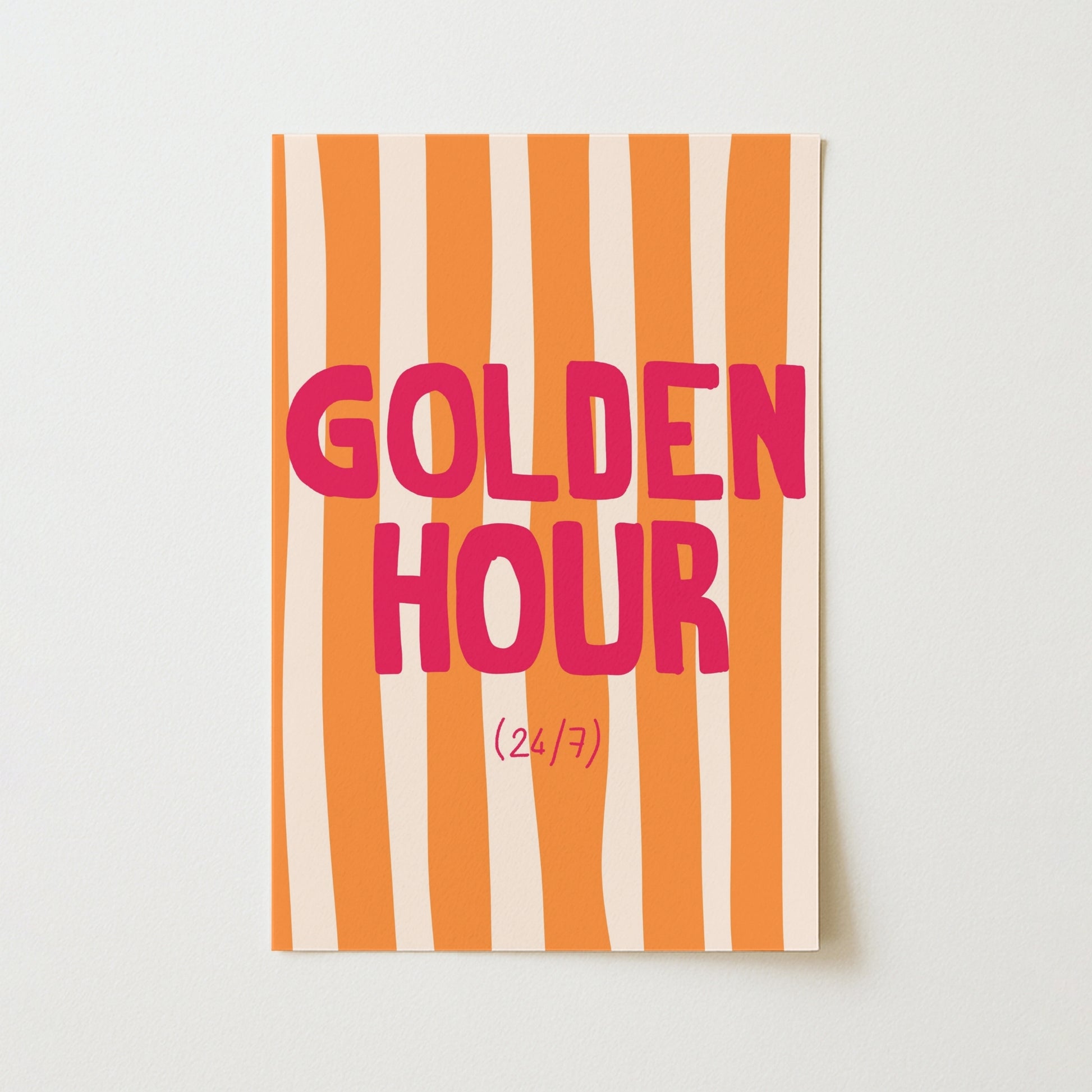 Golden Hour Print – Bold Orange Summer Quote Wall Art
