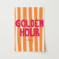 Golden Hour Print – Bold Orange Summer Quote Wall Art