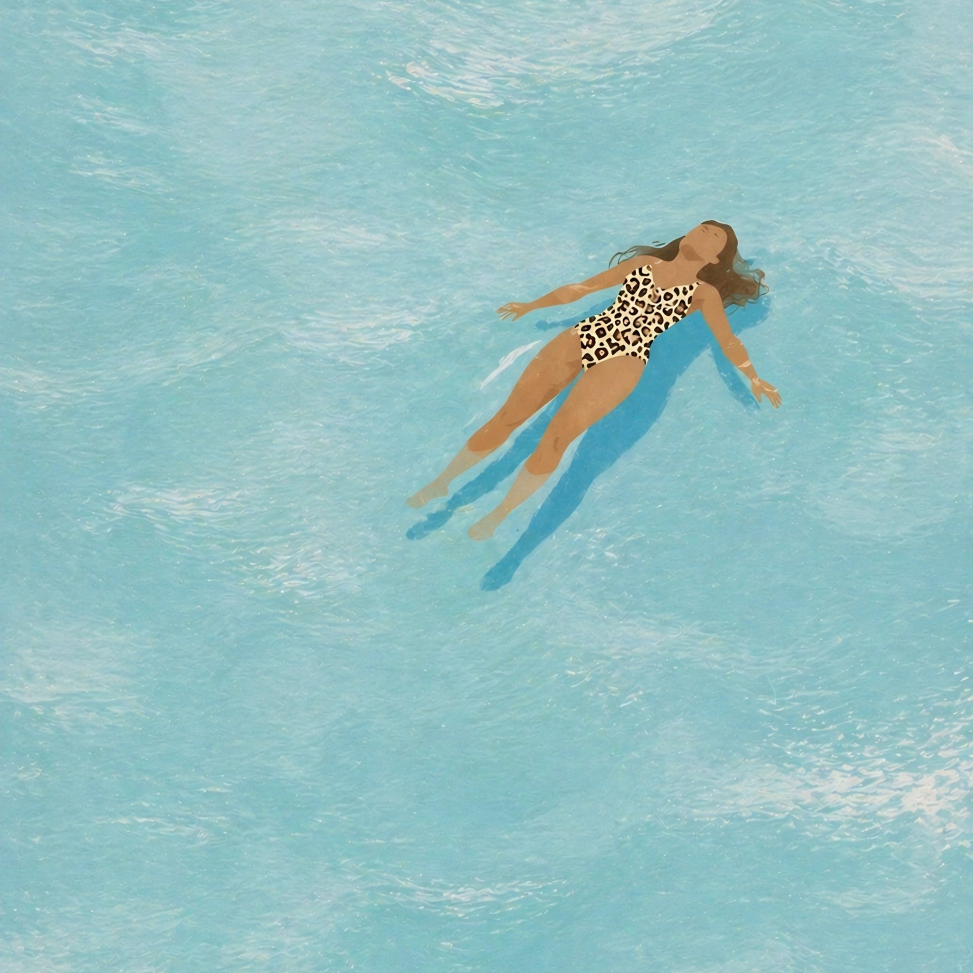 Floating Woman Print, Coastal Wall Decor