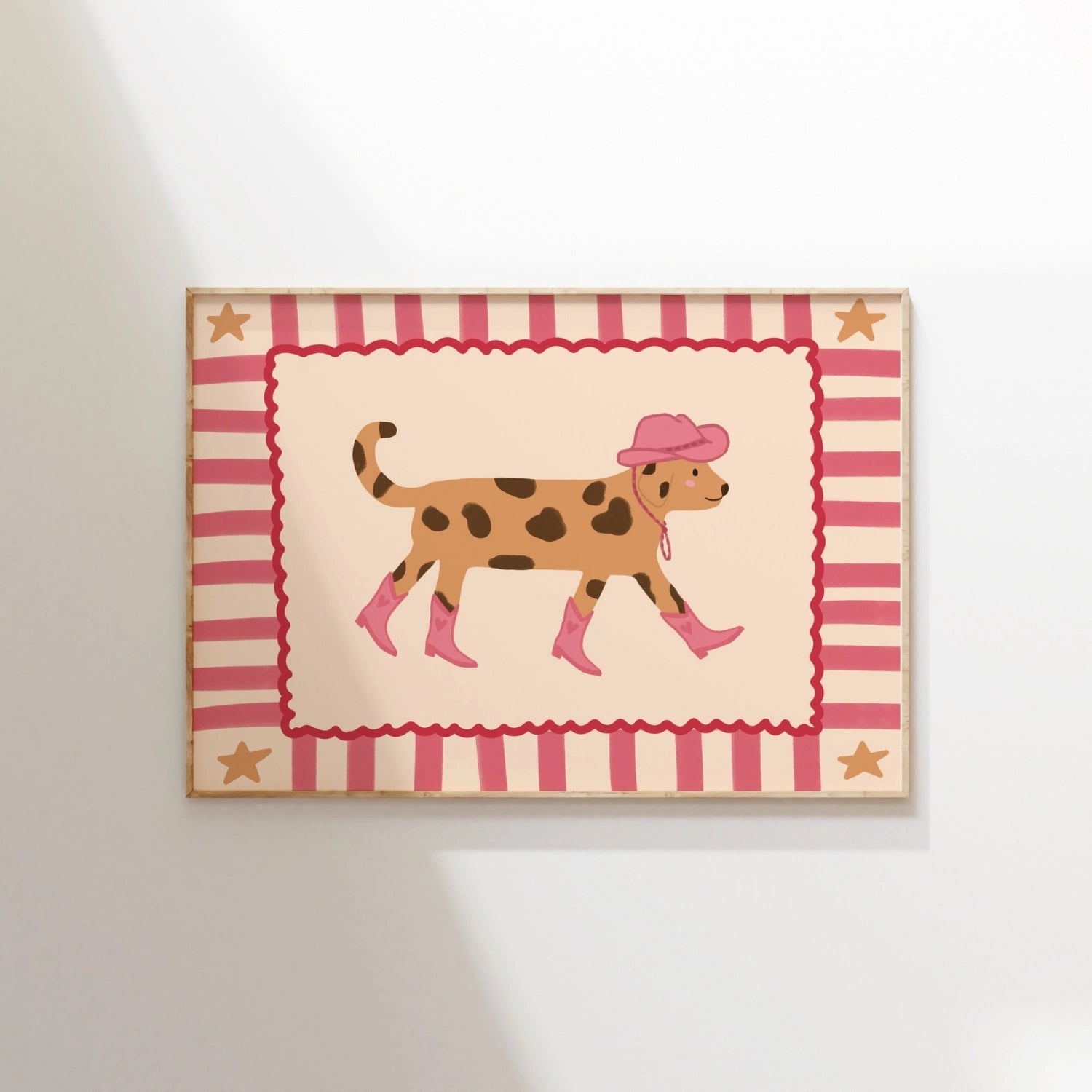 Cowgirl Dog Nursery Print, Girls Room Decor