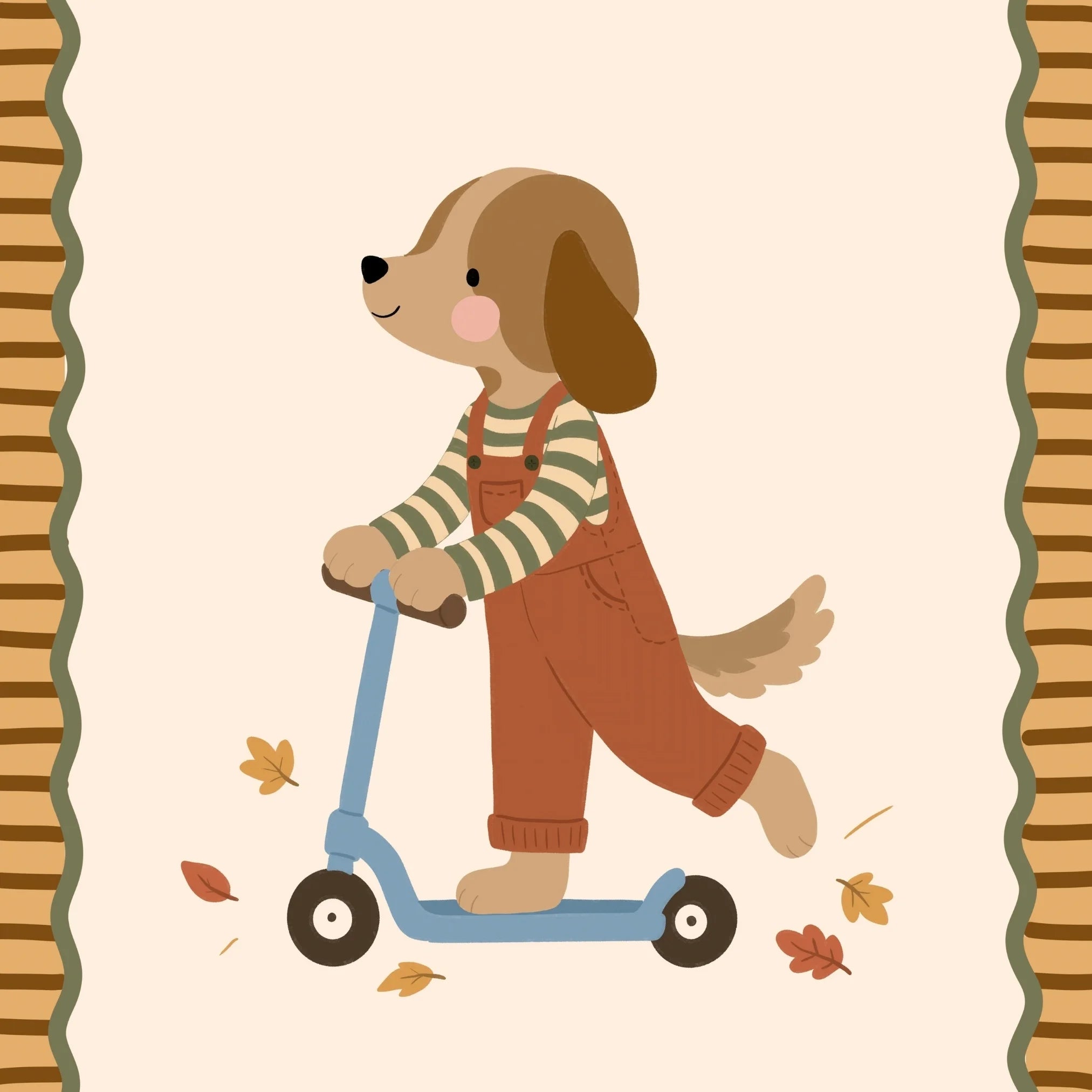 Puppy on Scooter – Nursery & Kids Wall Art