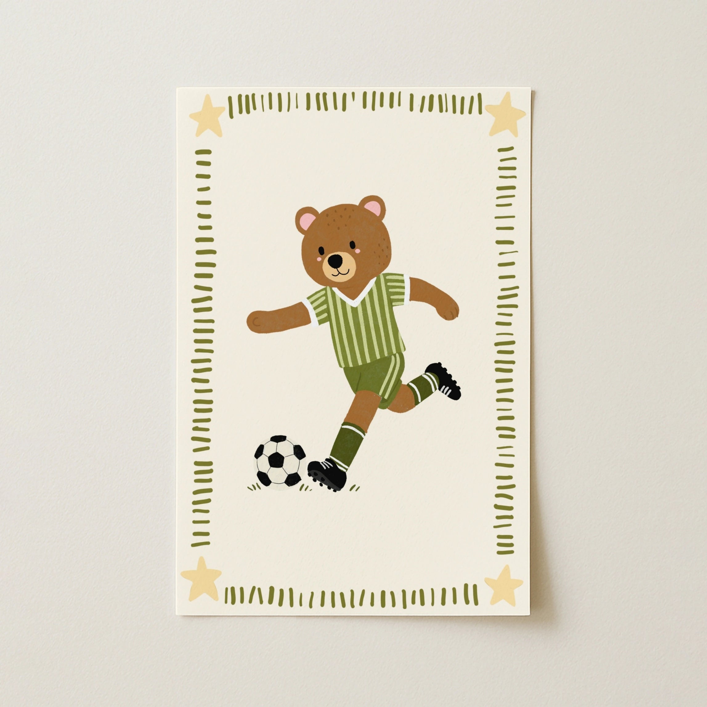 Soccer Bear Nursery Print