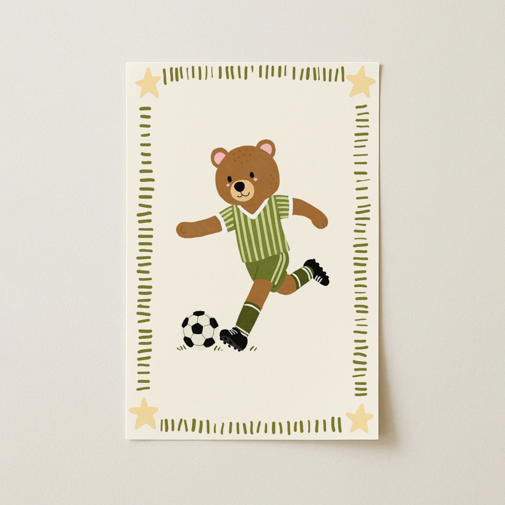 Soccer Bear Nursery Print