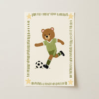 Soccer Bear Nursery Print