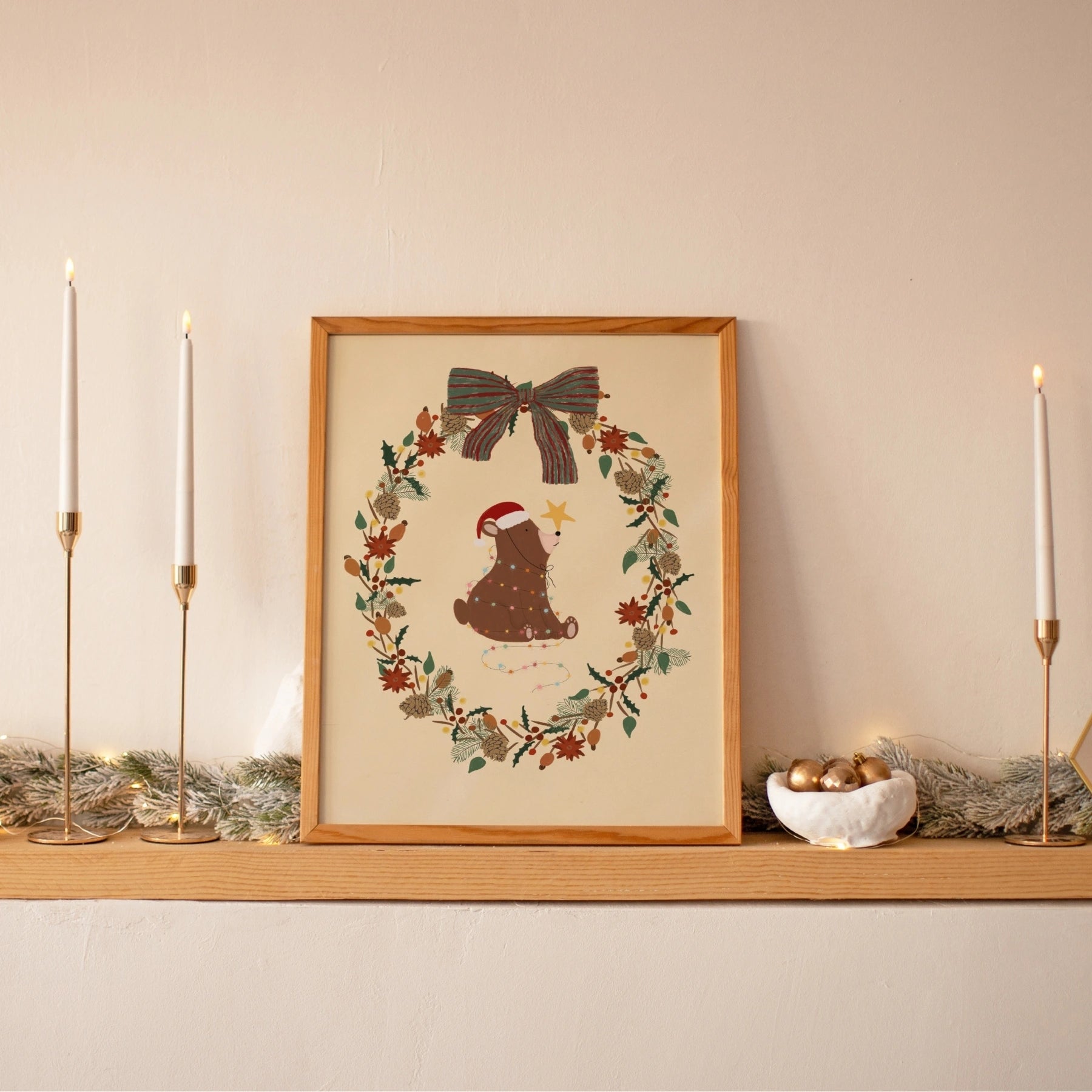 Ghirlanda di Natale con orsetto