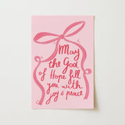 May the God of Hope fill you with Joy Pink - Christian Wall Art