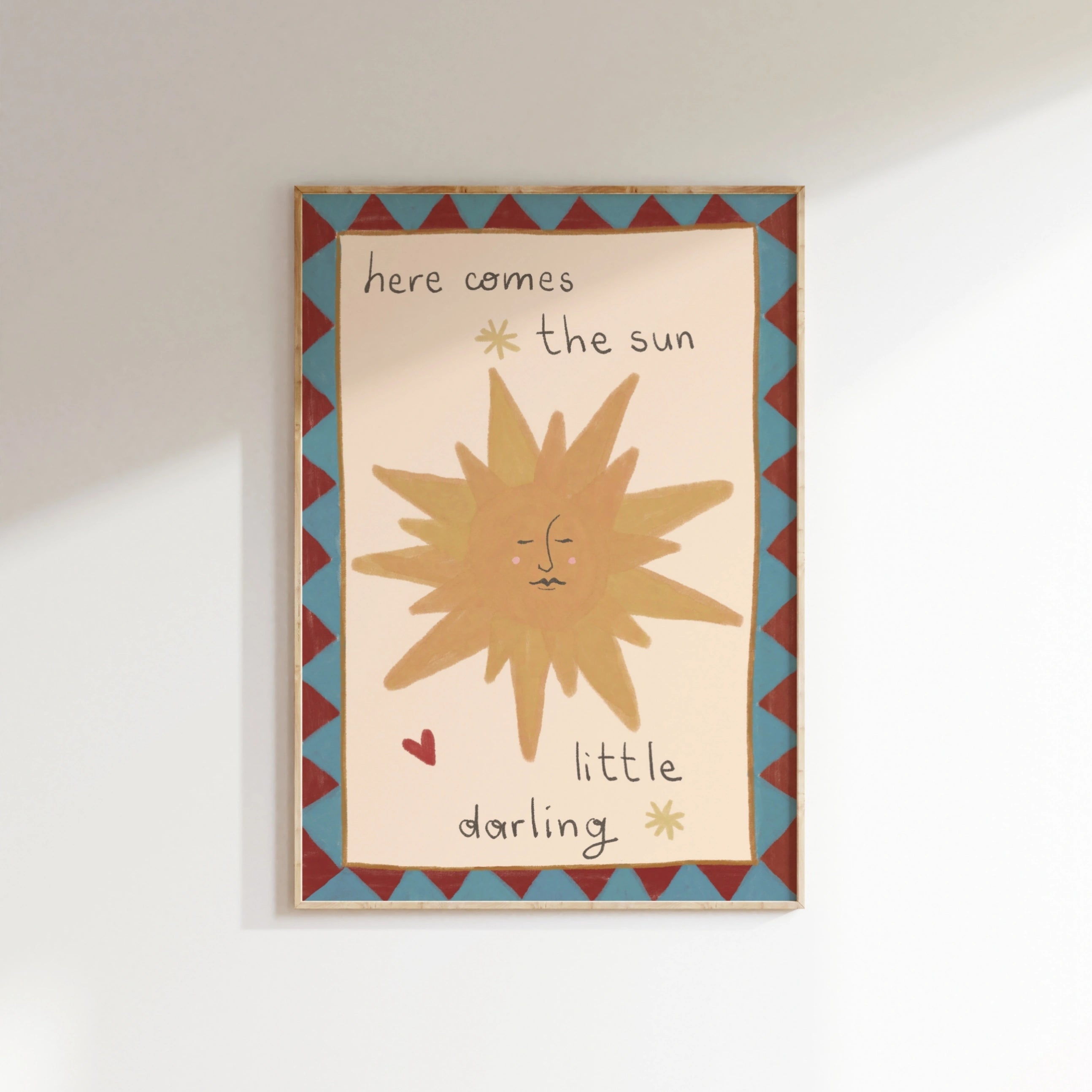 Here Comes the Sun Nursery Print, Vintage Nursery Decor