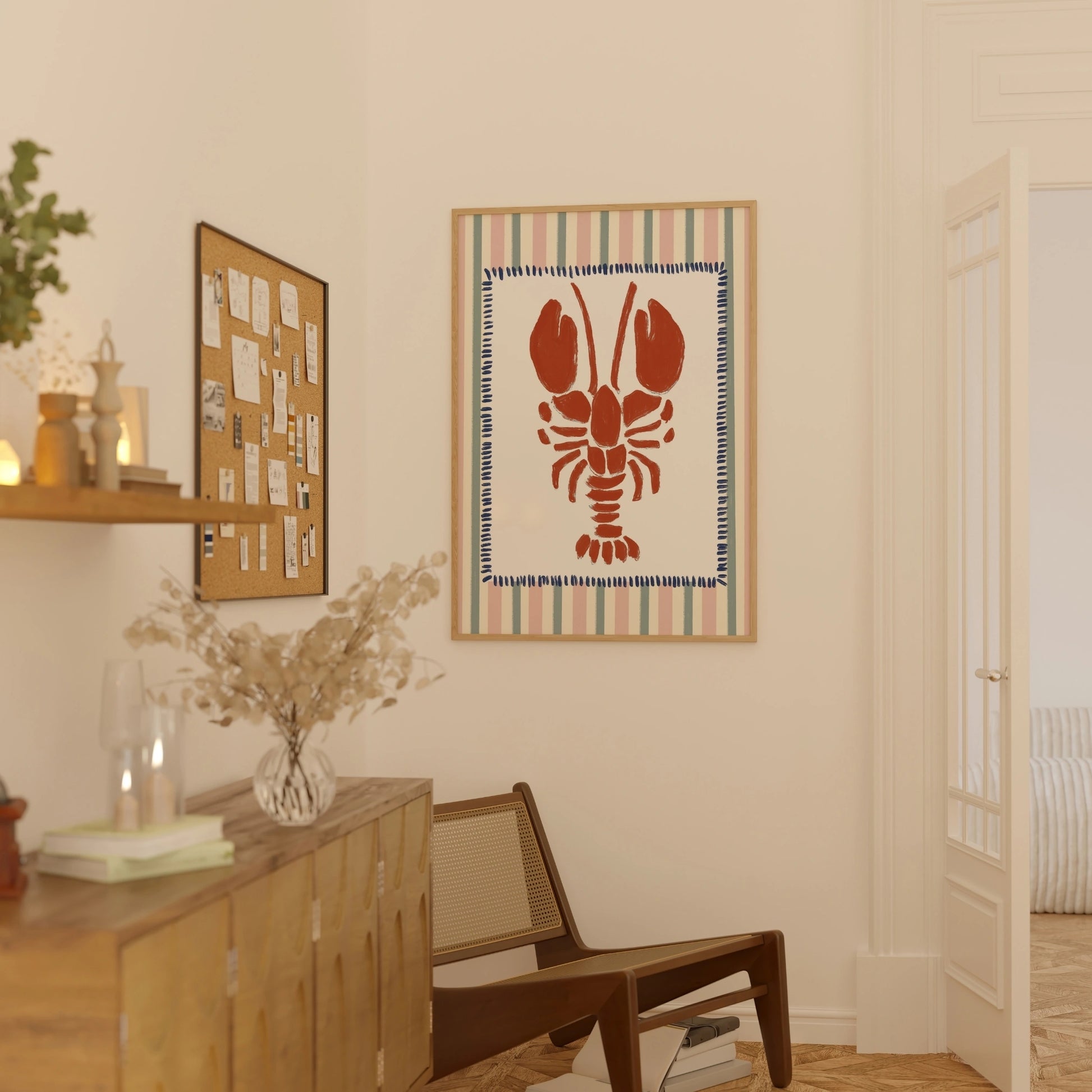 Decorazione murale per la tavola da pranzo italiana – Stampa di pasta, vino e cucina