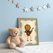Lion Playing Guitar – Nursery & kids wall art
