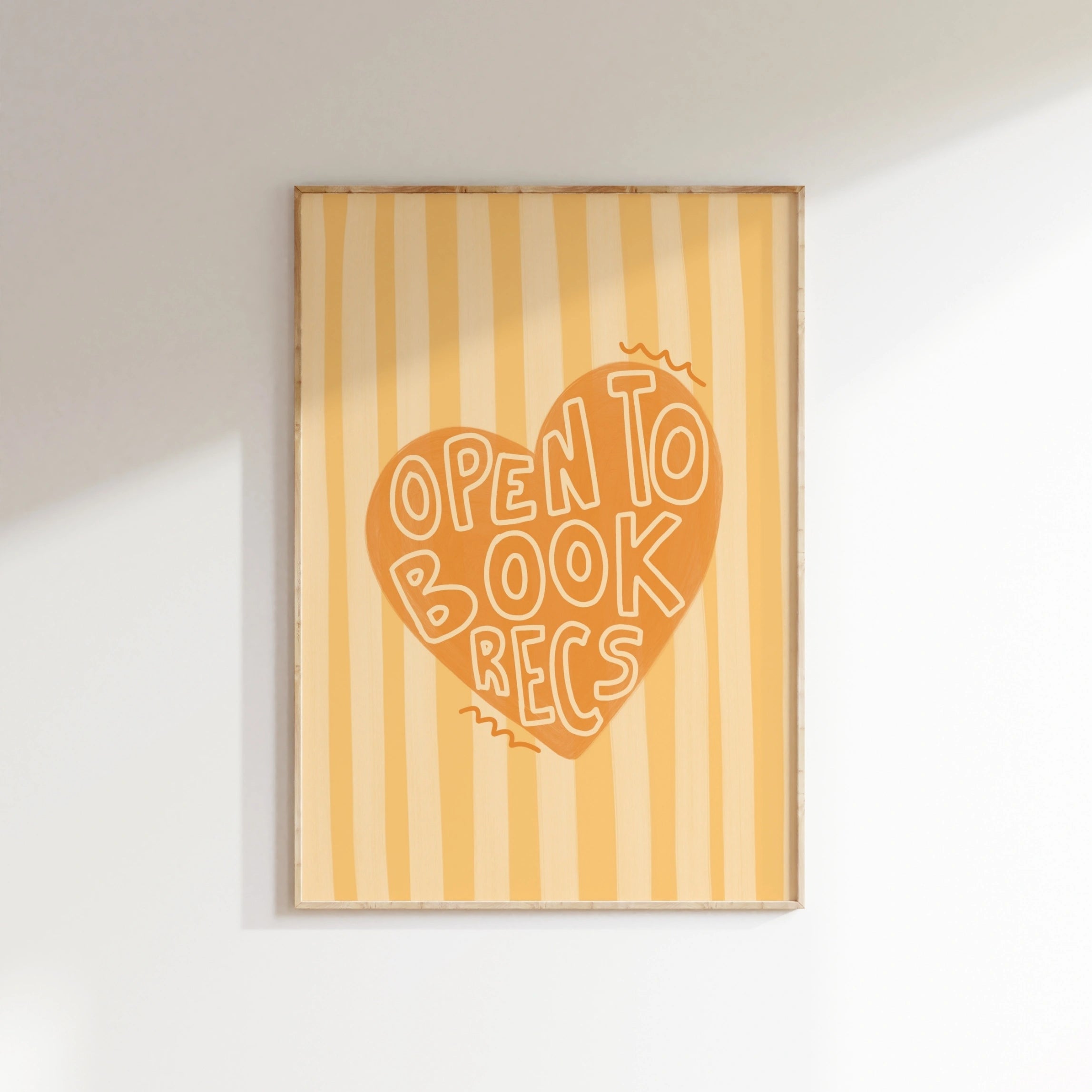 Open to Book Recs Print – Cute Bookish Wall Art