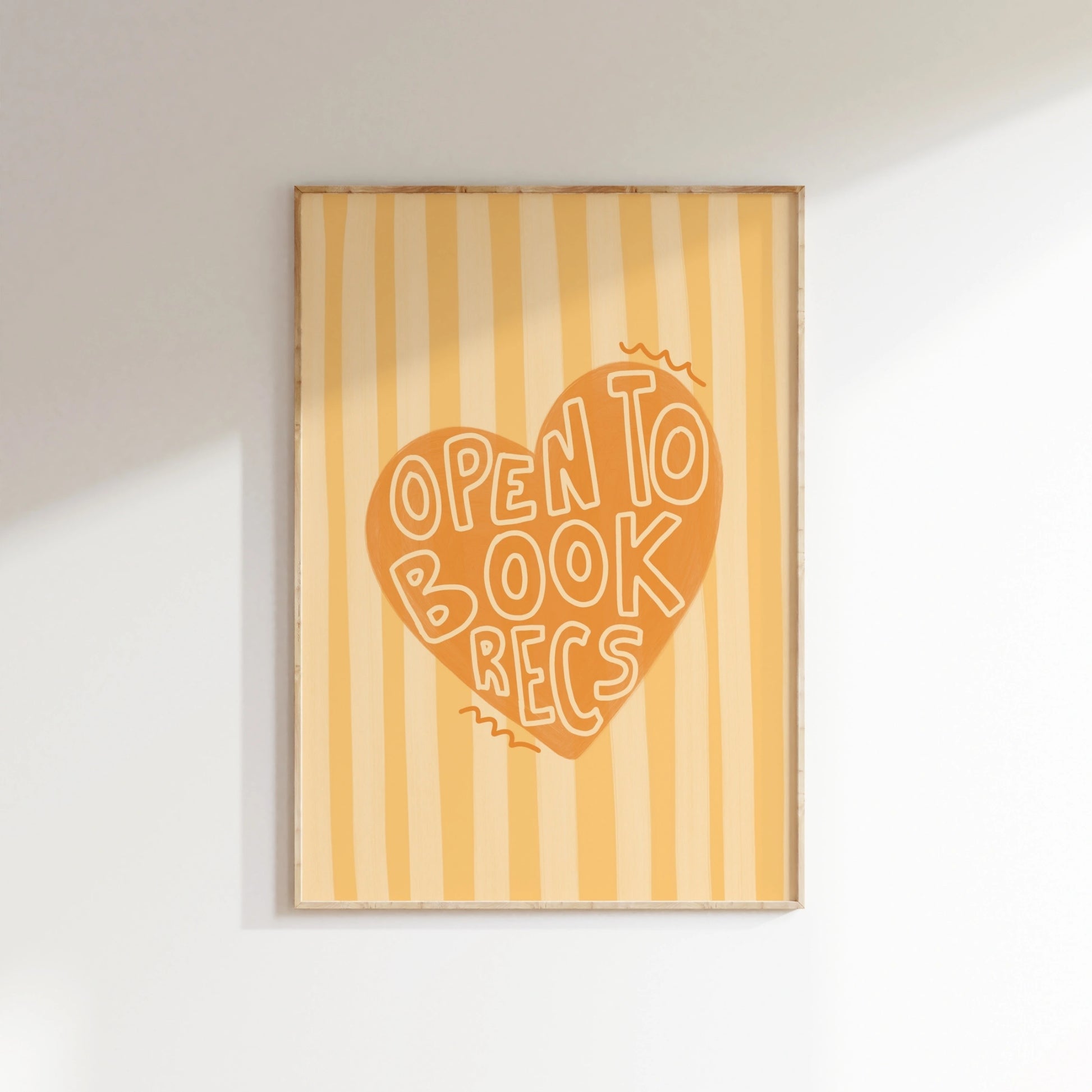 Open to Book Recs Print – Cute Bookish Wall Art