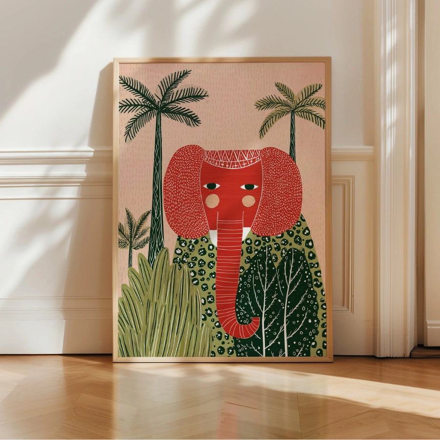 Elephant Wall Art – Whimsical Safari Animal Print