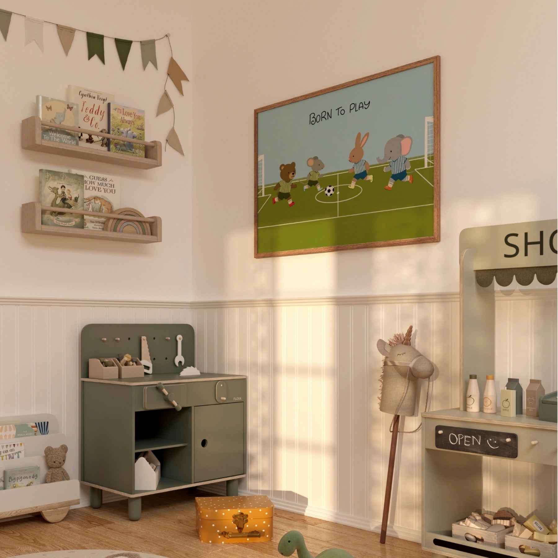 Born To Play Soccer Nursery Print