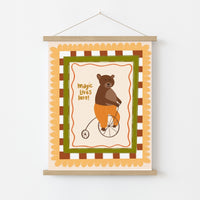 Impression d'ours de cirque pour chambre d'enfant - Décoration murale animalière mignonne pour chambre d'enfant