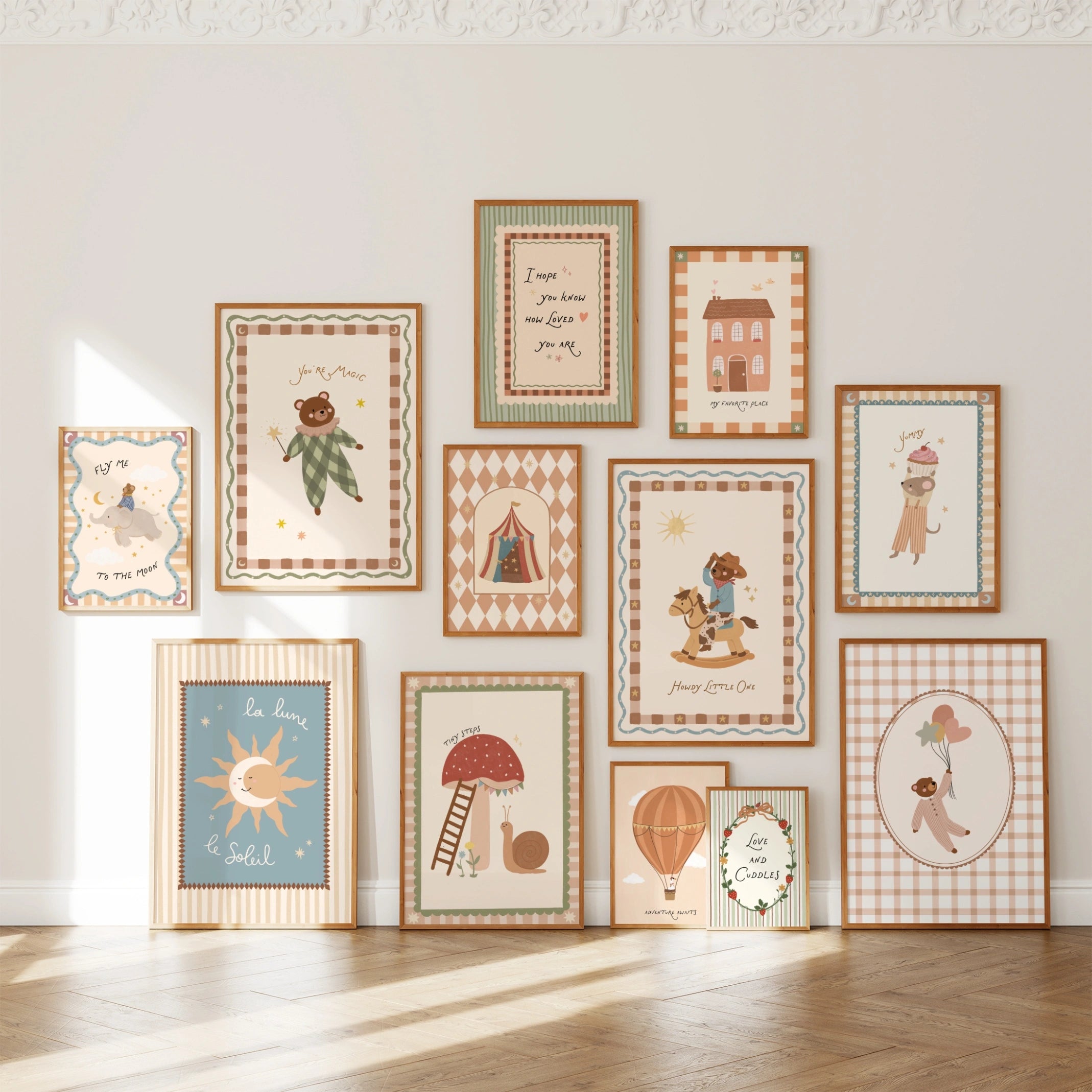 Decorazioni pastello fatte a mano per cameretta, oltre 100 stampe