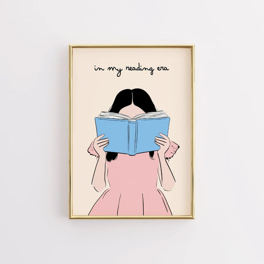 In My Reading Era – Girl with Book Print