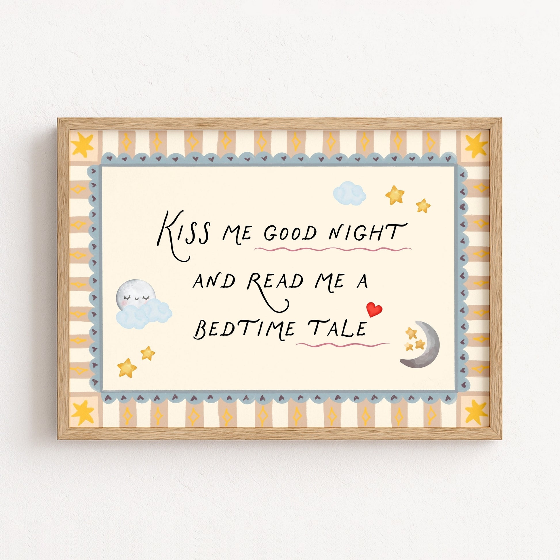 Kiss Me Good Night Nursery Print