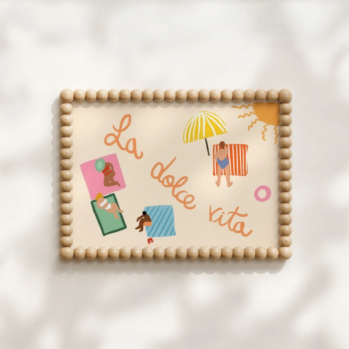 La Dolce Vita – Stampa giocosa da spiaggia italiana, decorazione murale costiera