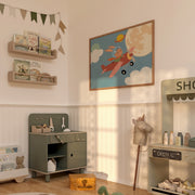 Bunny Airplane Space – Nursery & kids wall art