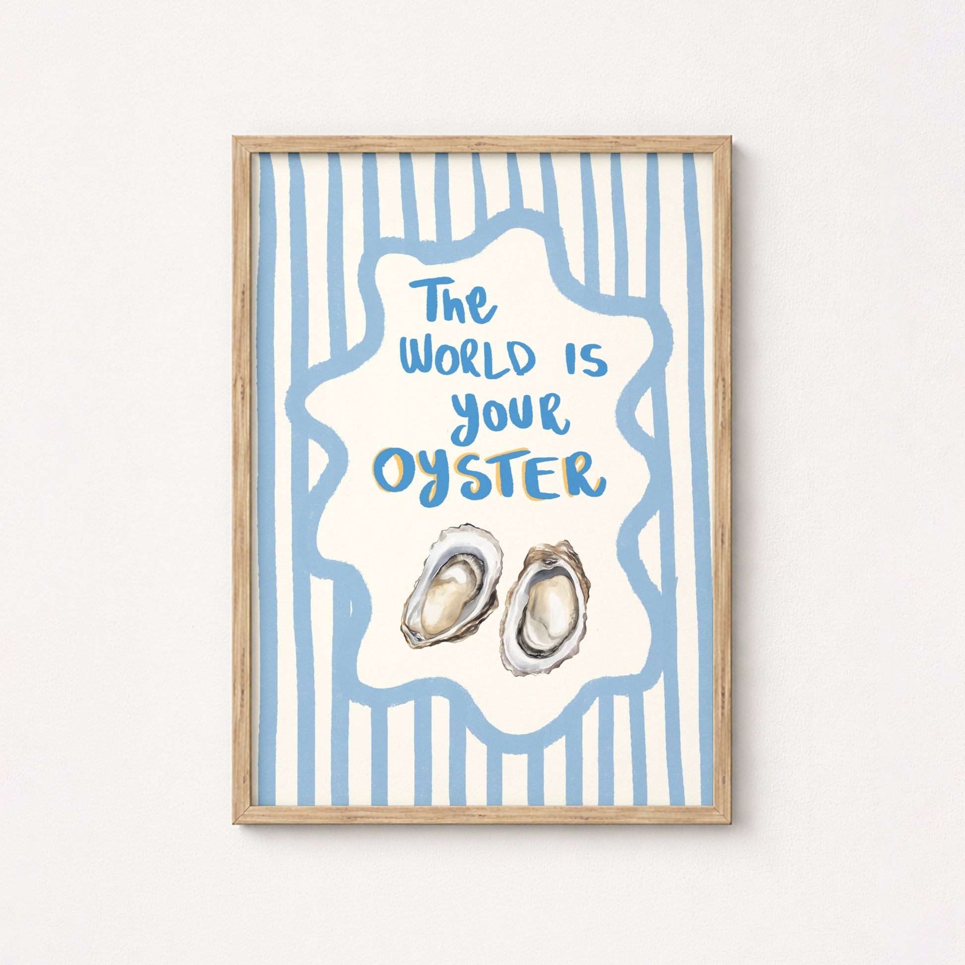 Stampa "The World Is Your Oyster" - Arte Murale da Cucina Costiera, Decorazione Murale Costiera
