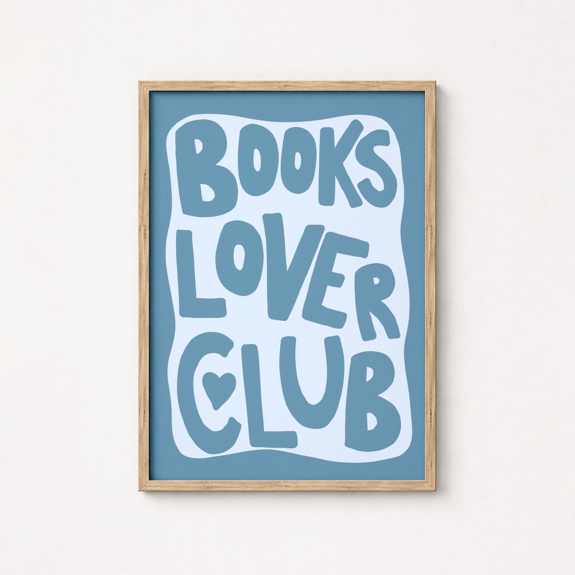 Books Lover Club Wall Art – Blue Aesthetic Print