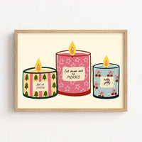 Festive Christmas Candles – Póster de Navidad