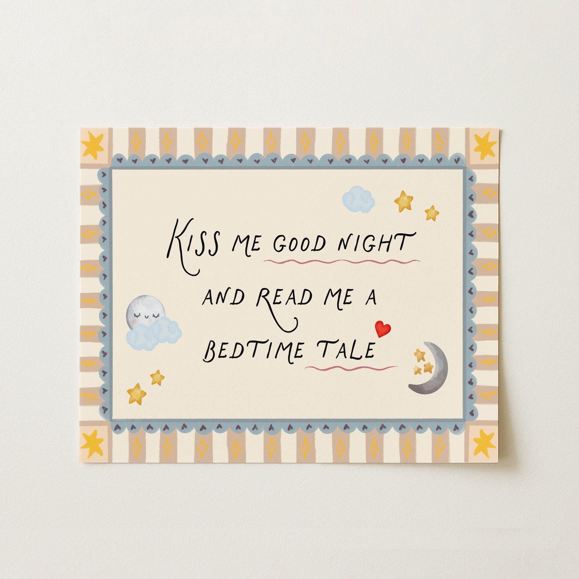 Kiss Me Good Night Nursery Print