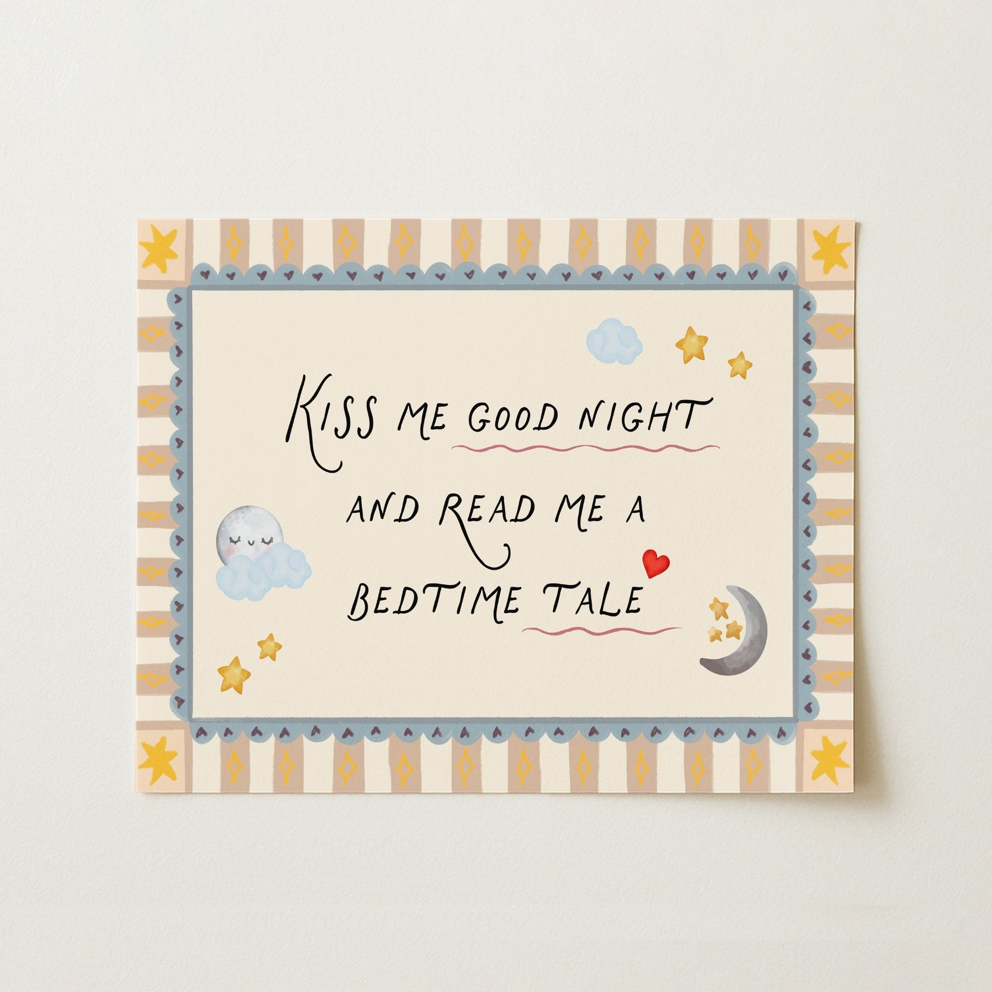 Kiss Me Good Night Nursery Print