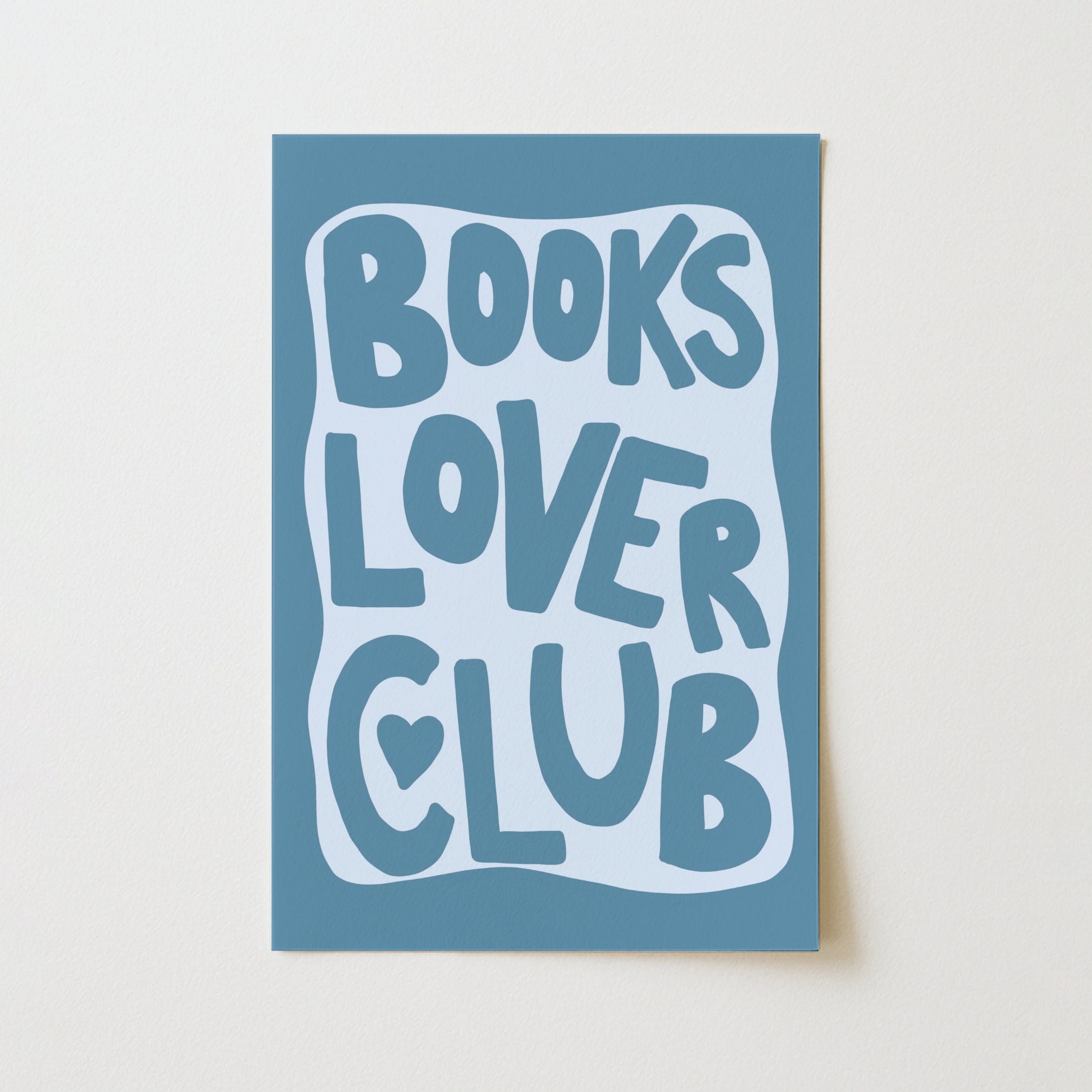 Books Lover Club Wall Art – Blue Aesthetic Print